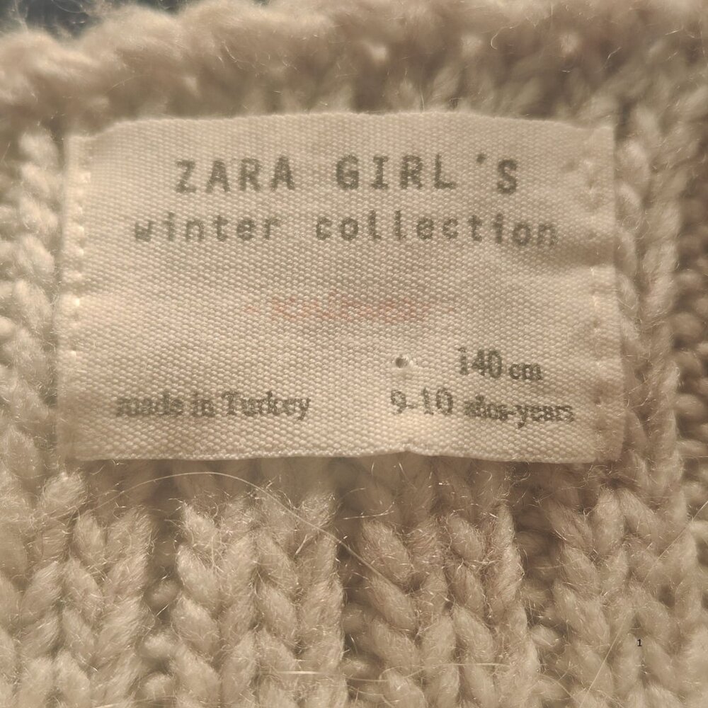 ZARA Girls Popcorn Knit Sweater Beige | Size 9–10 (140 cm) | Cozy Winter - Picture 4 of 4